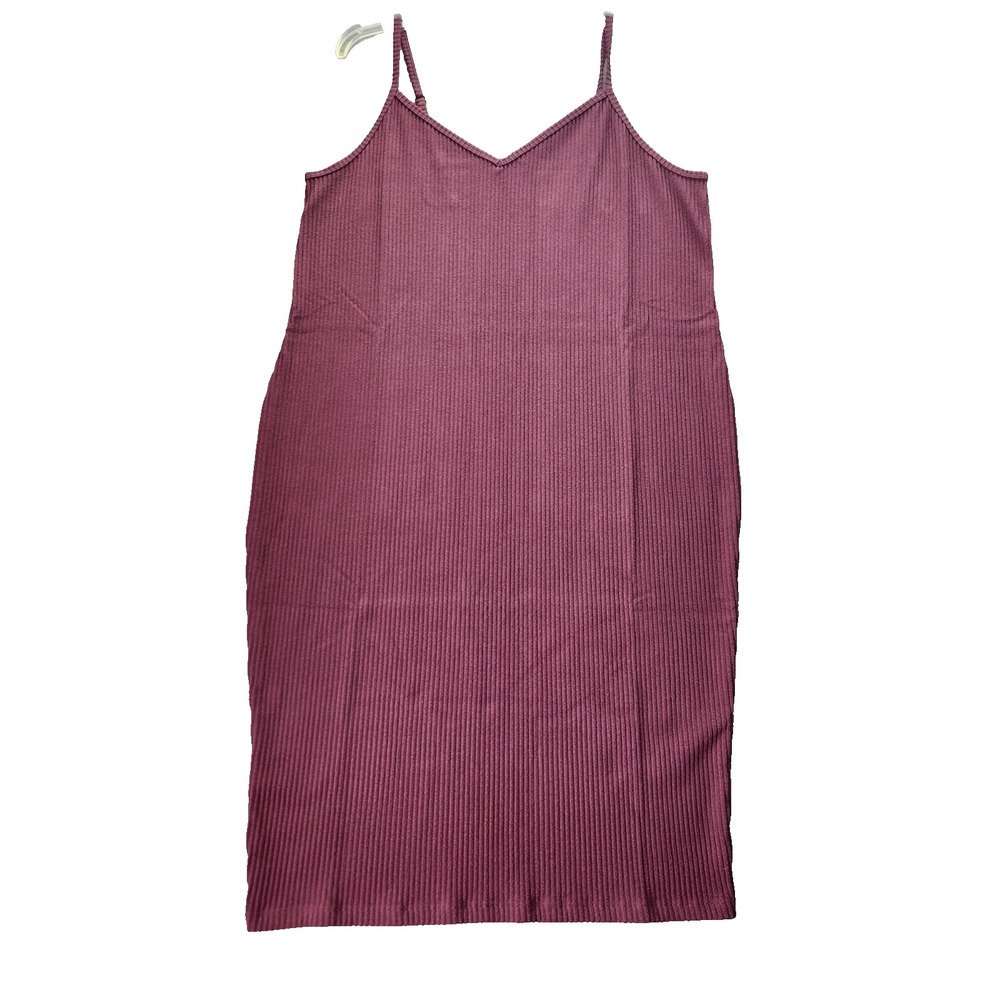 NWT‎ Torrid Heavy Hacci Rib V-Neck Midi Cami Sleeveless Lounge Dress Wine Sz 1X